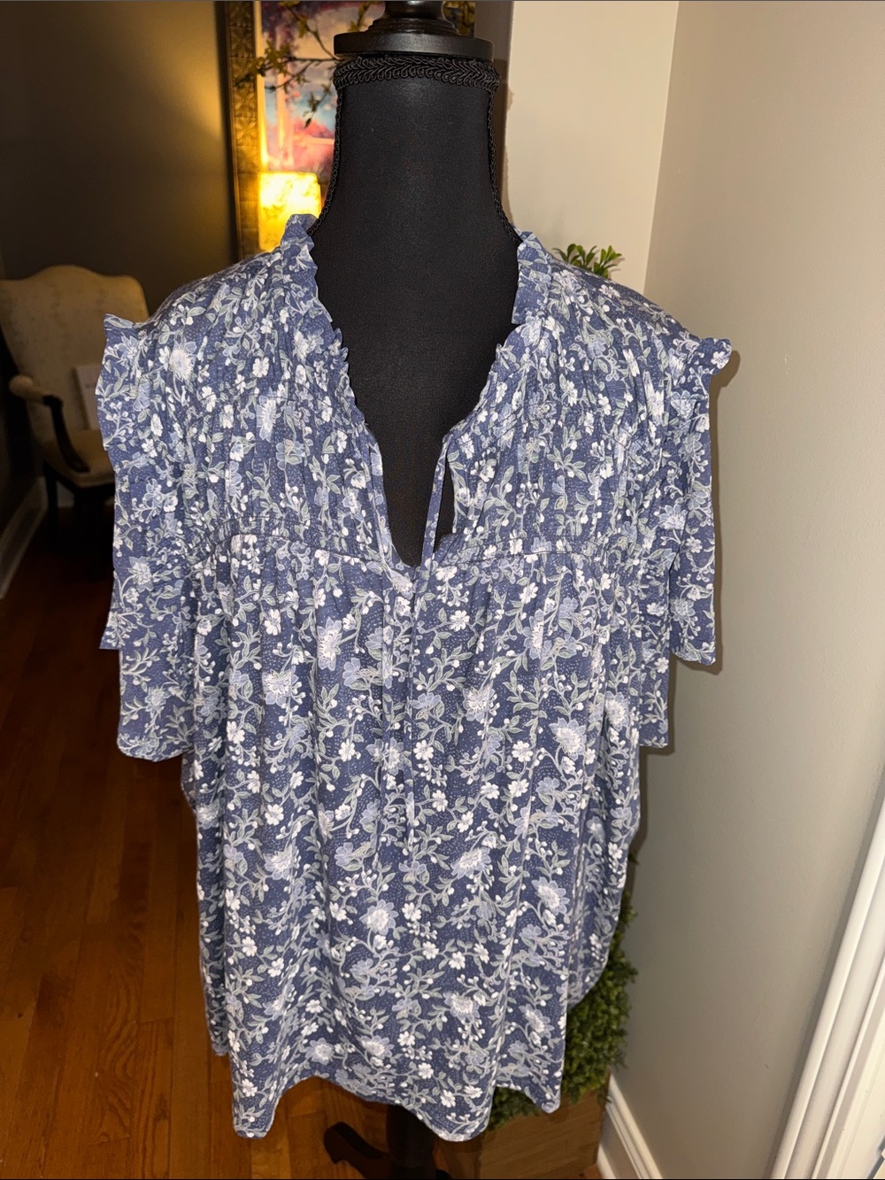 Lucky Brand Blue and White Floral Tunic